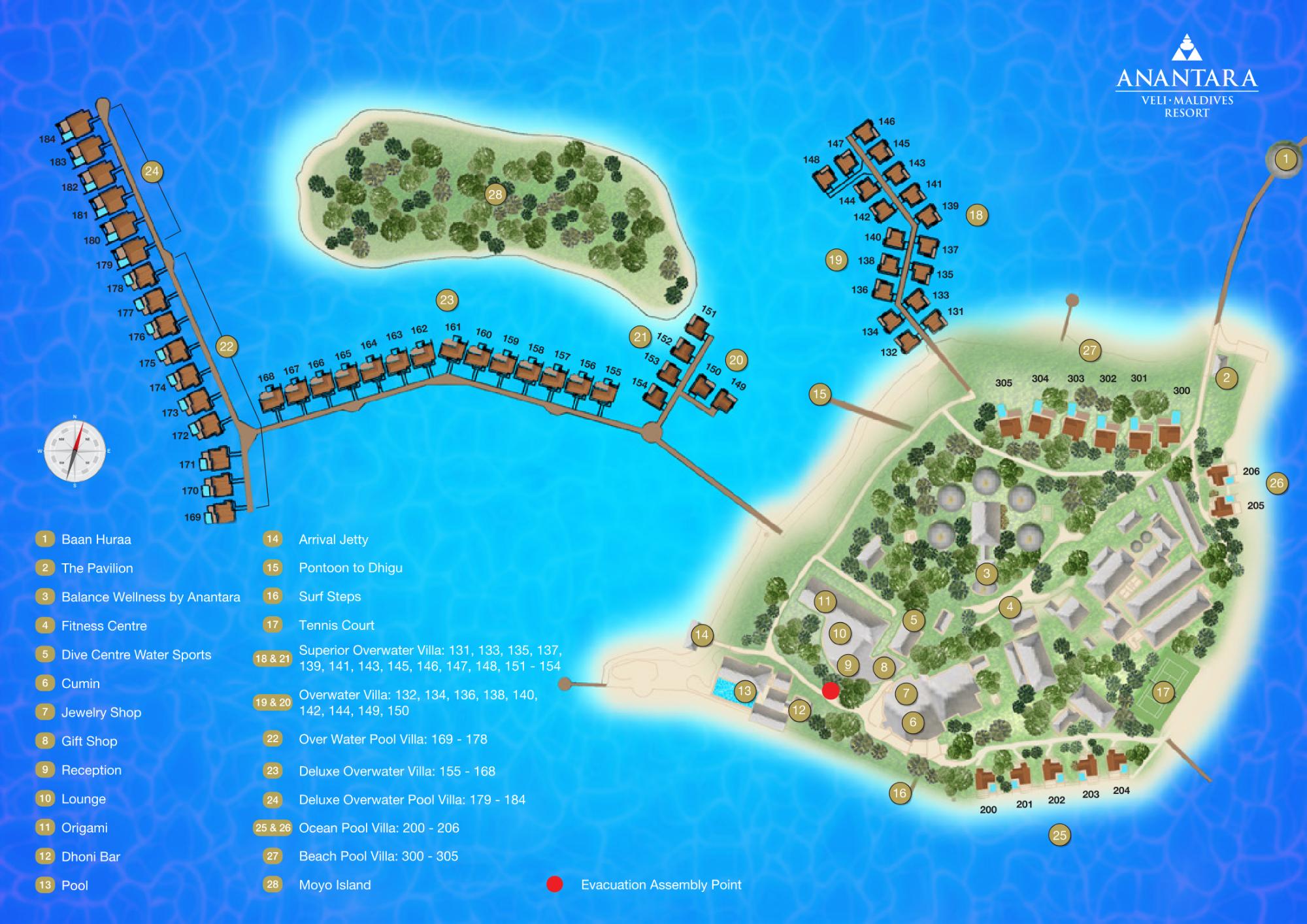 Map of Anantara Veli Maldives Resort