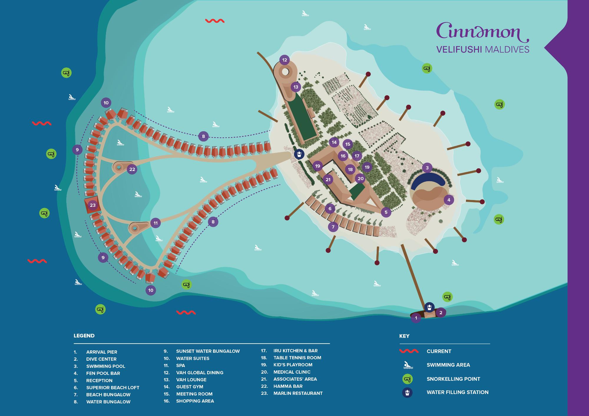 Map of Cinnamon Velifushi Maldives