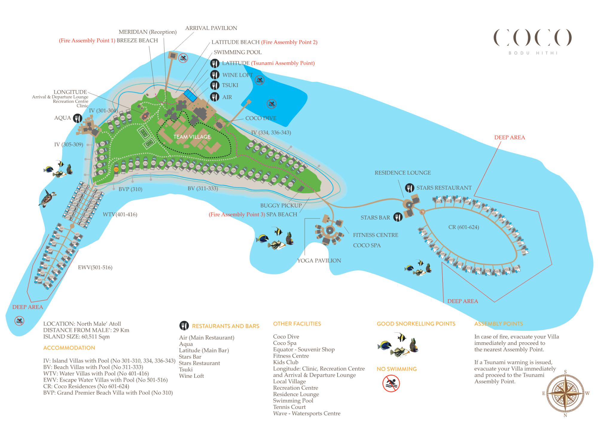 Map of Coco Bodu Hithi Maldives