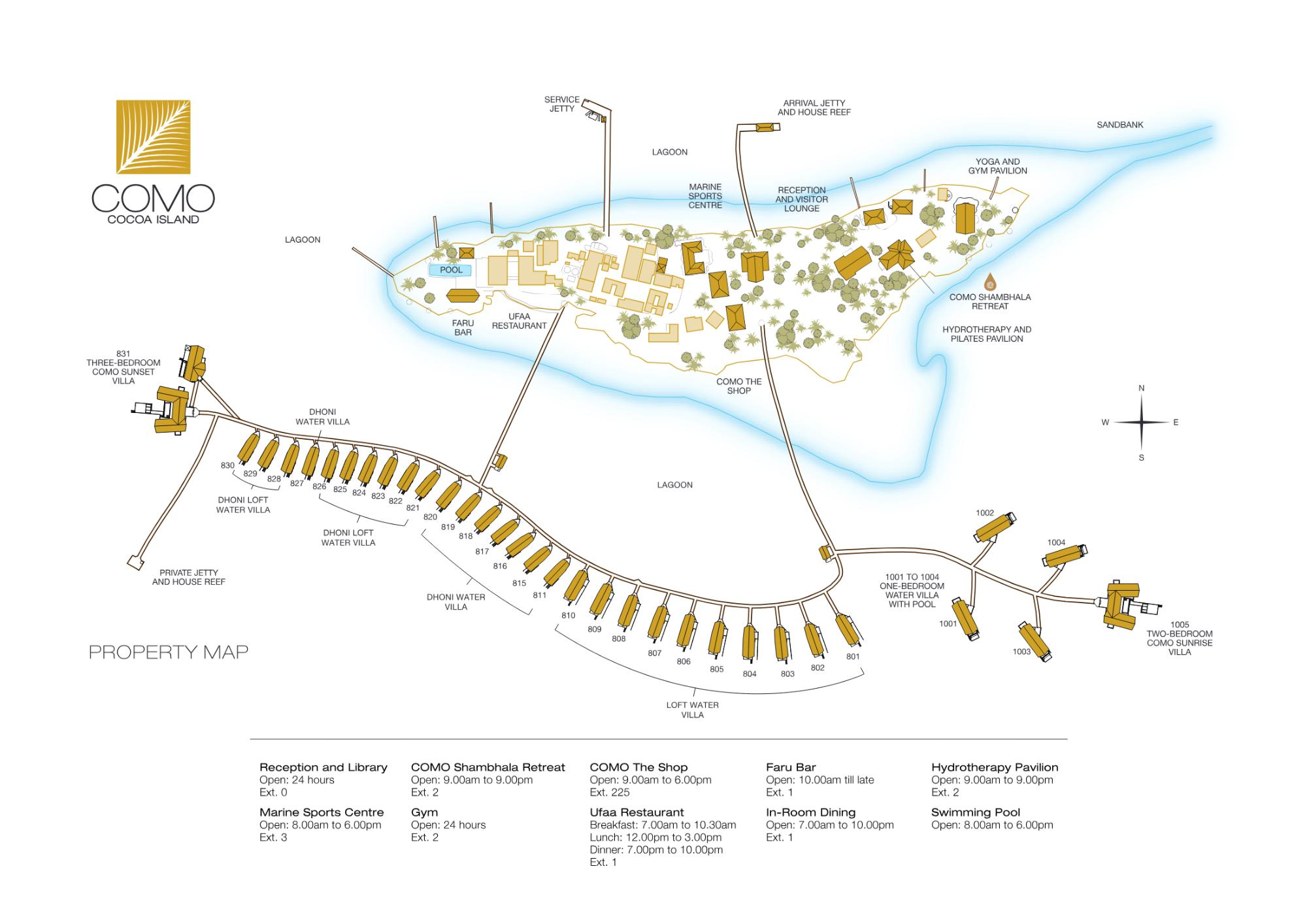 Map of Como Cocoa Island