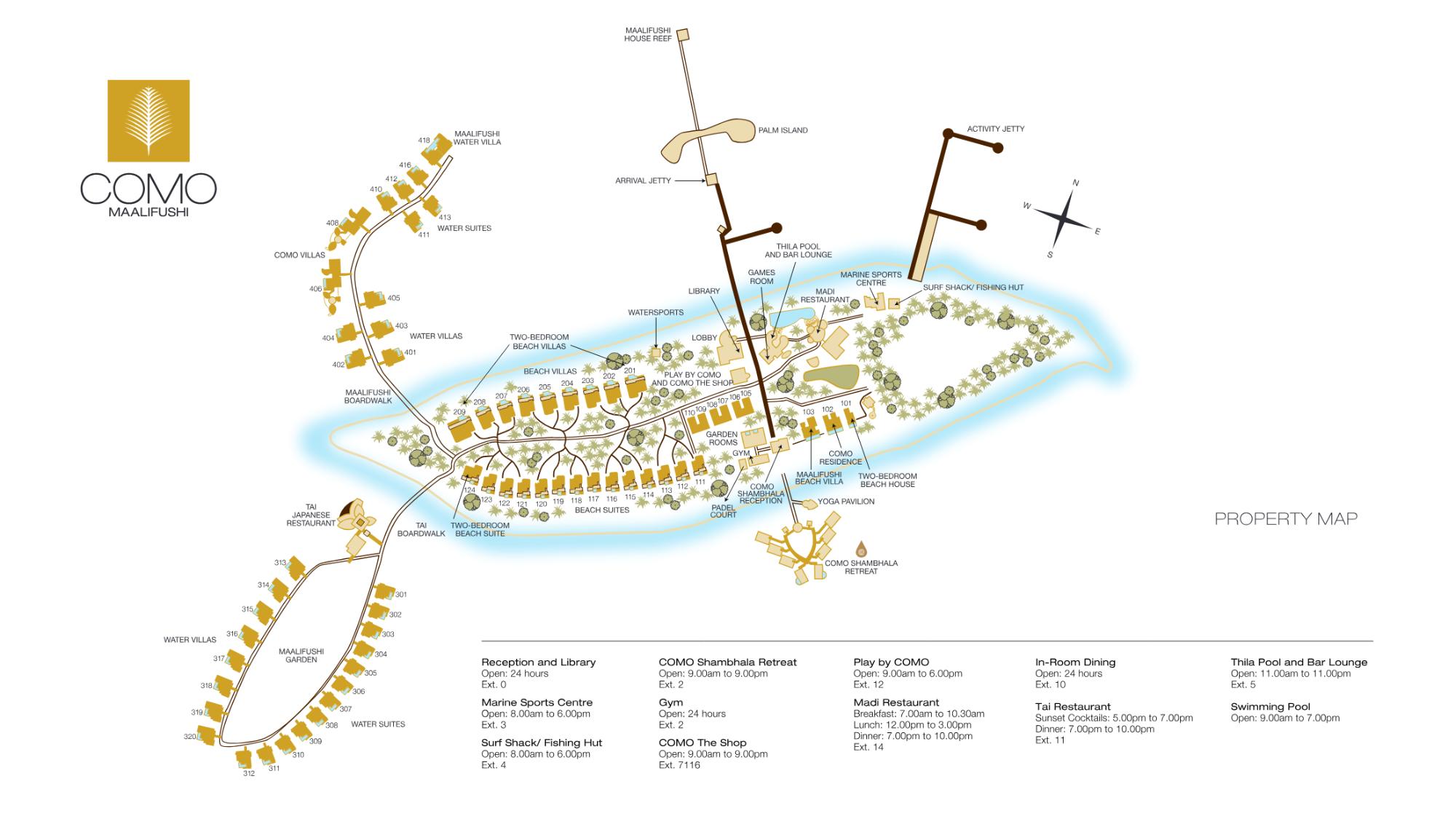 Map of Como Maalifushi Maldives