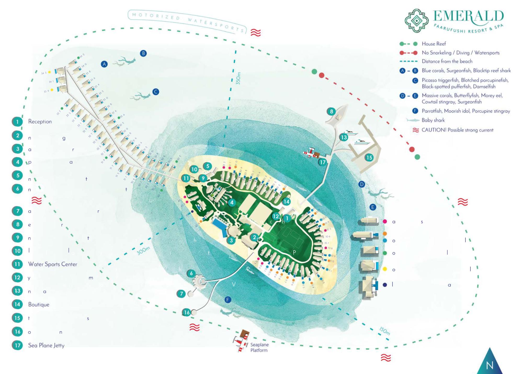 Map of Emerald Faarufushi Resort & Spa
