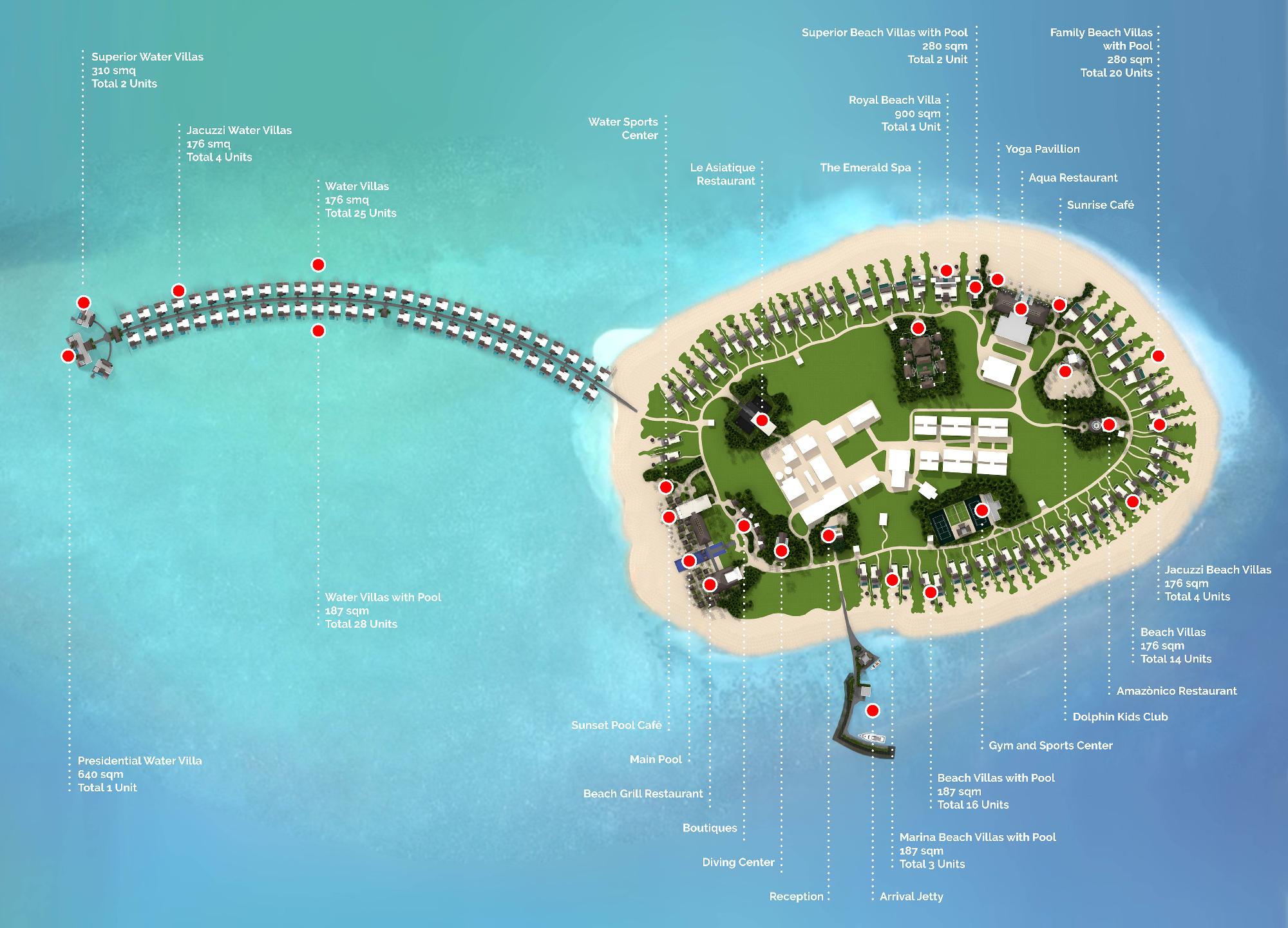 Map of Emerald Maldives Resort & Spa