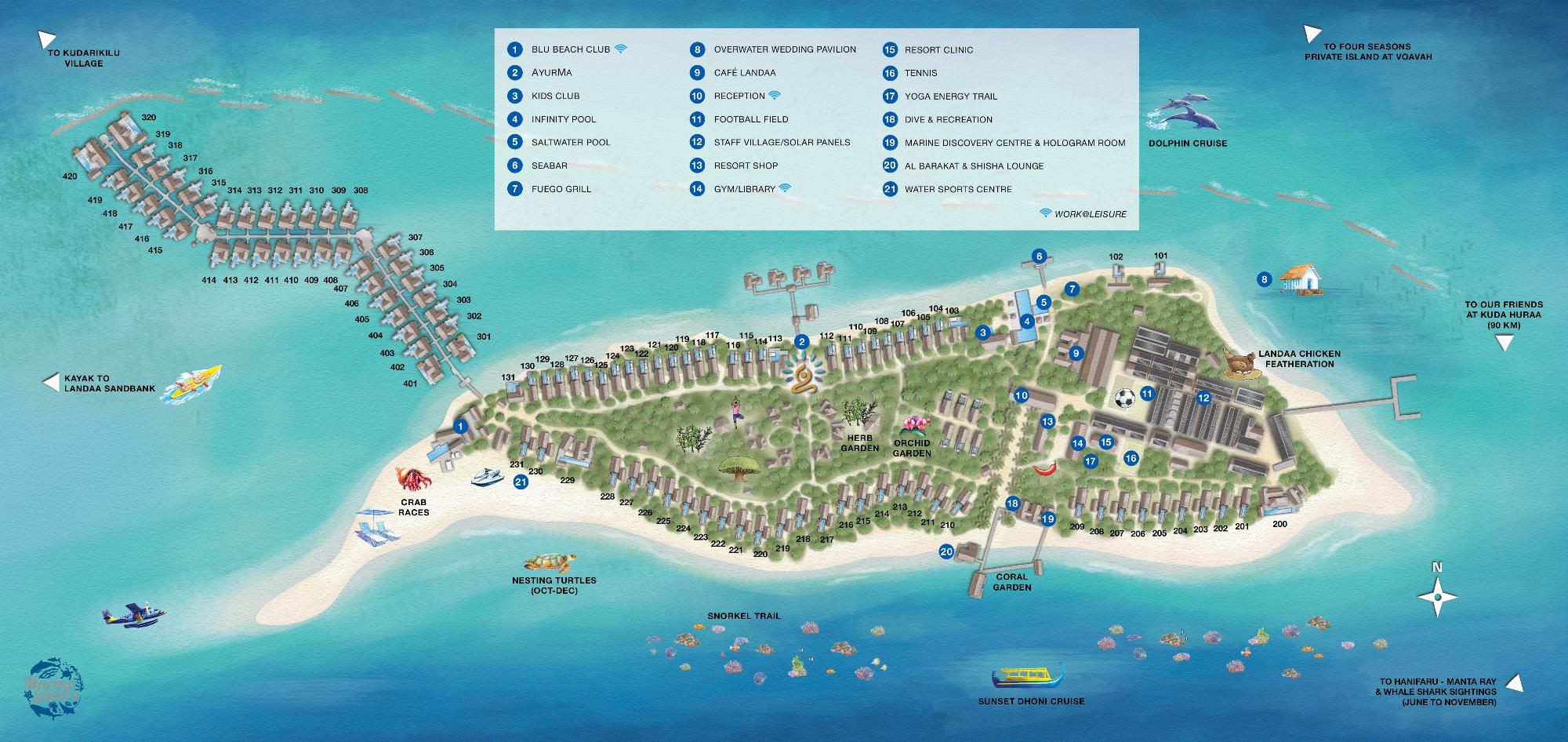 Map of Four Seasons Landaa Giravaru