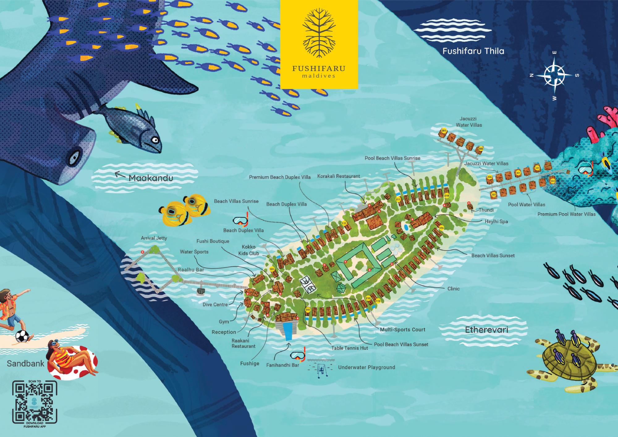Map of Fushifaru Maldives