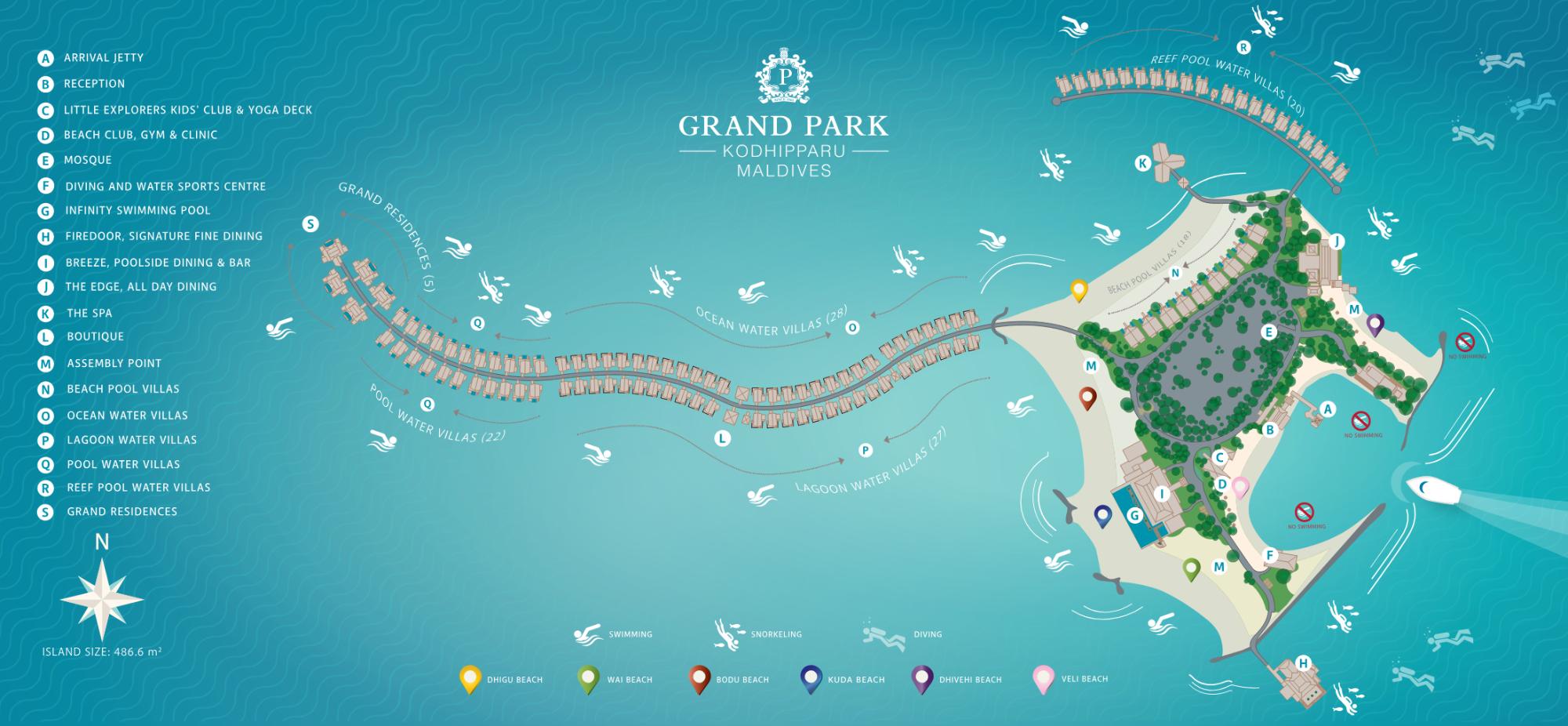 Map of Grand Park Kodhipparu, Maldives