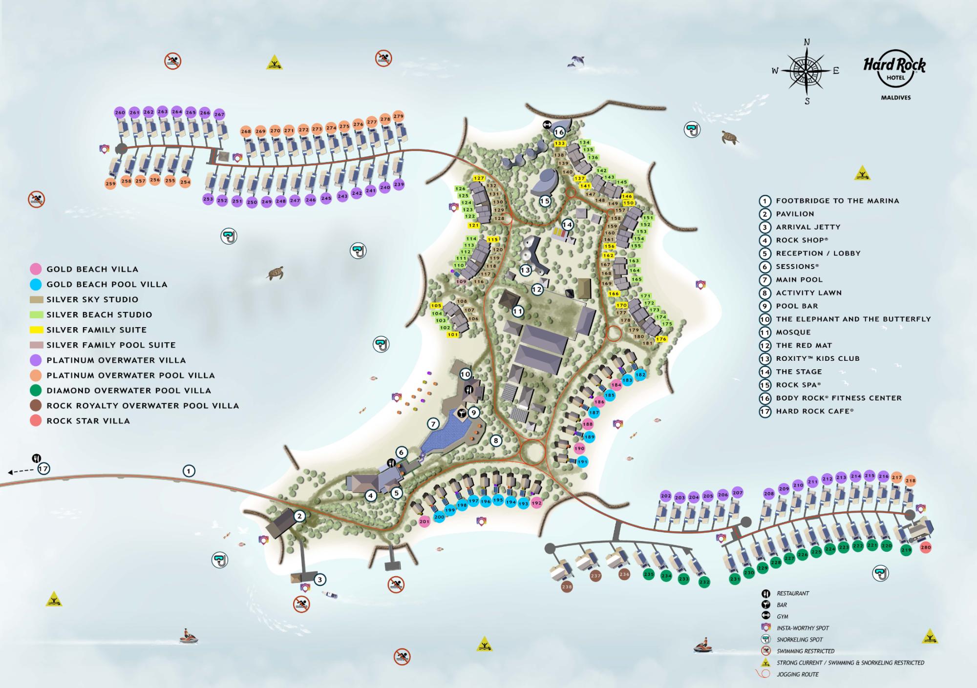 Map of Hard Rock Maldives