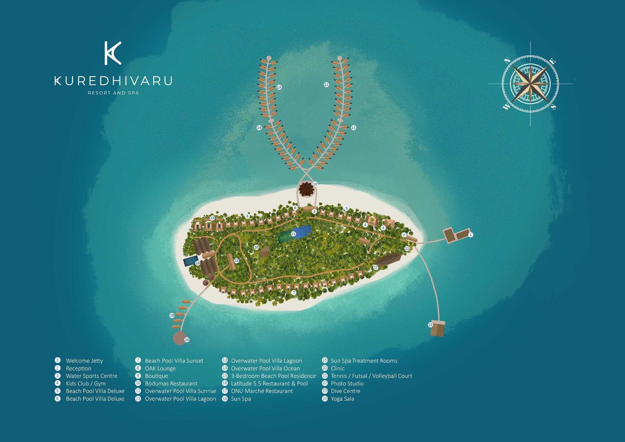 Map of Kuredhivaru Resort & Spa