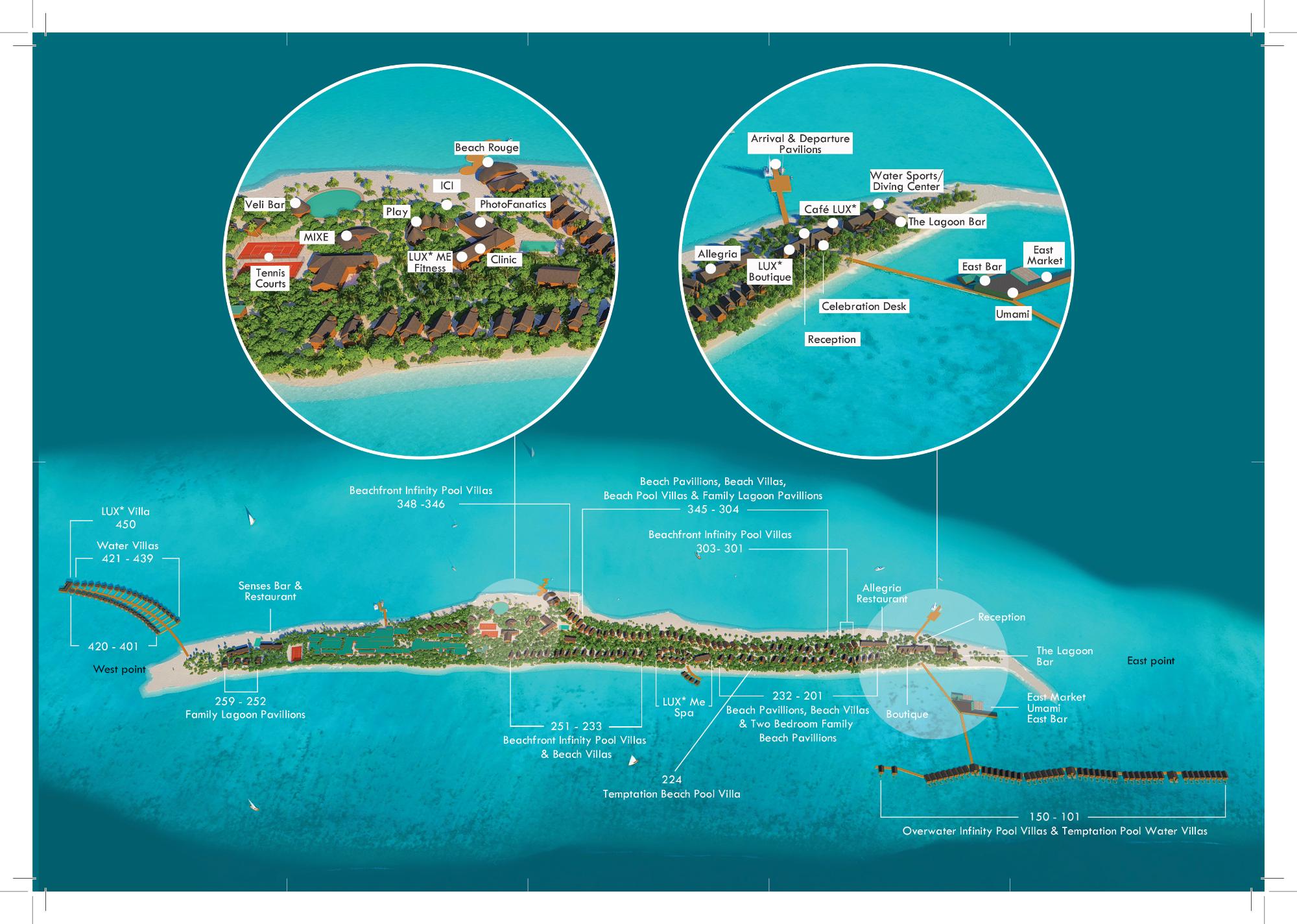 Map of Lux South Ari Atoll Resort & Villas