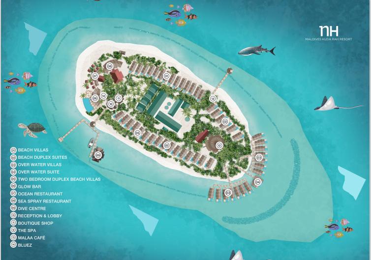 Map of NH Maldives Kuda Rah Resort