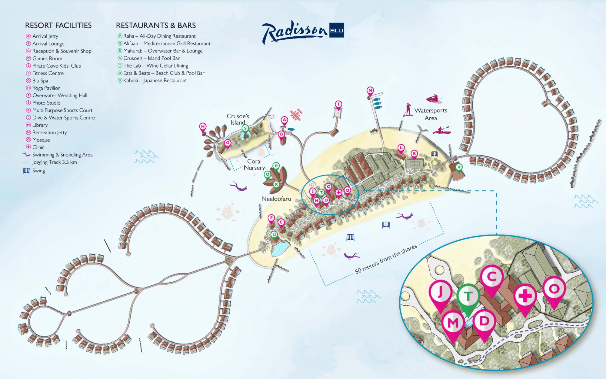Map of Radisson Blu Resort Maldives