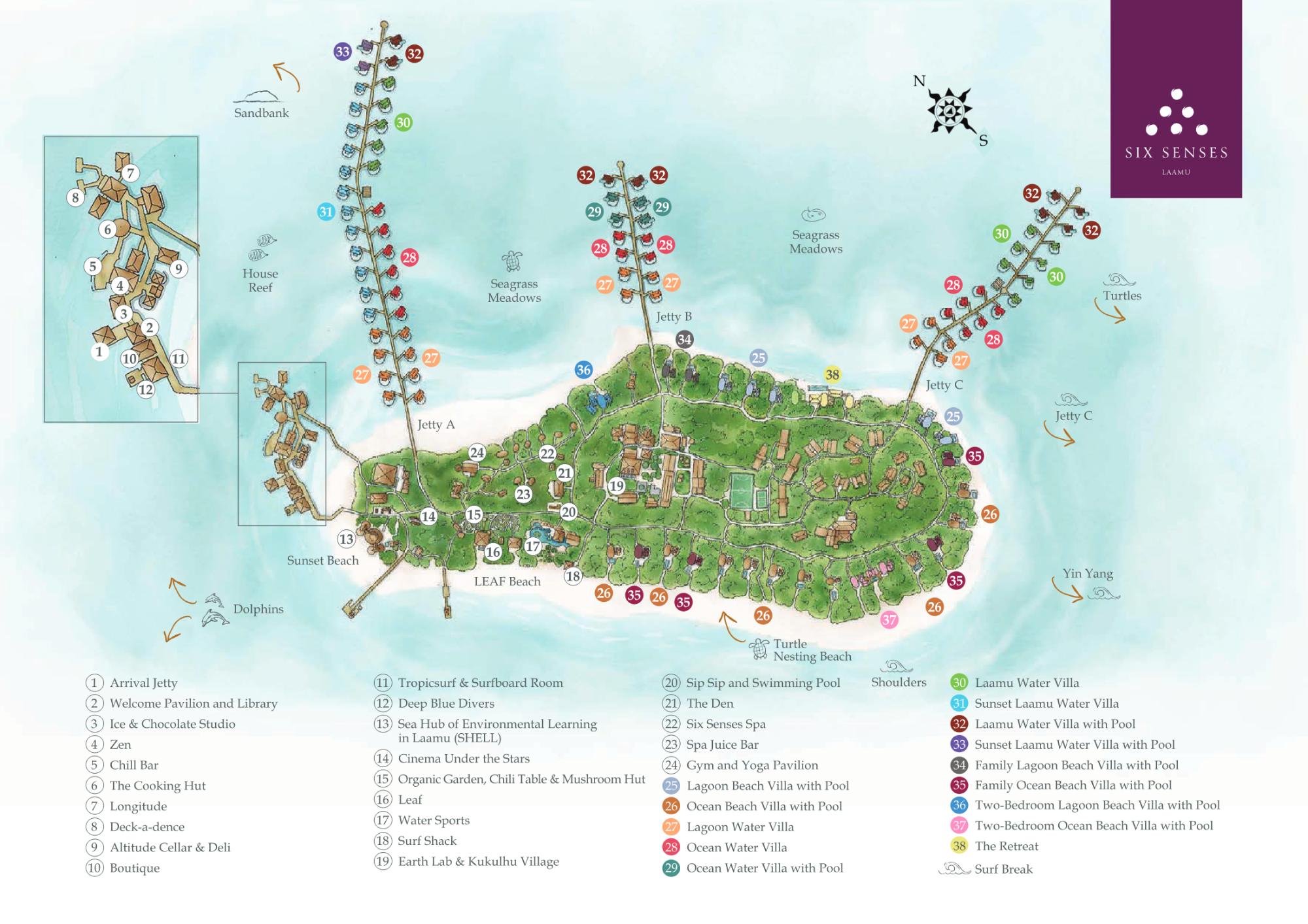 Map of Six Senses Laamu