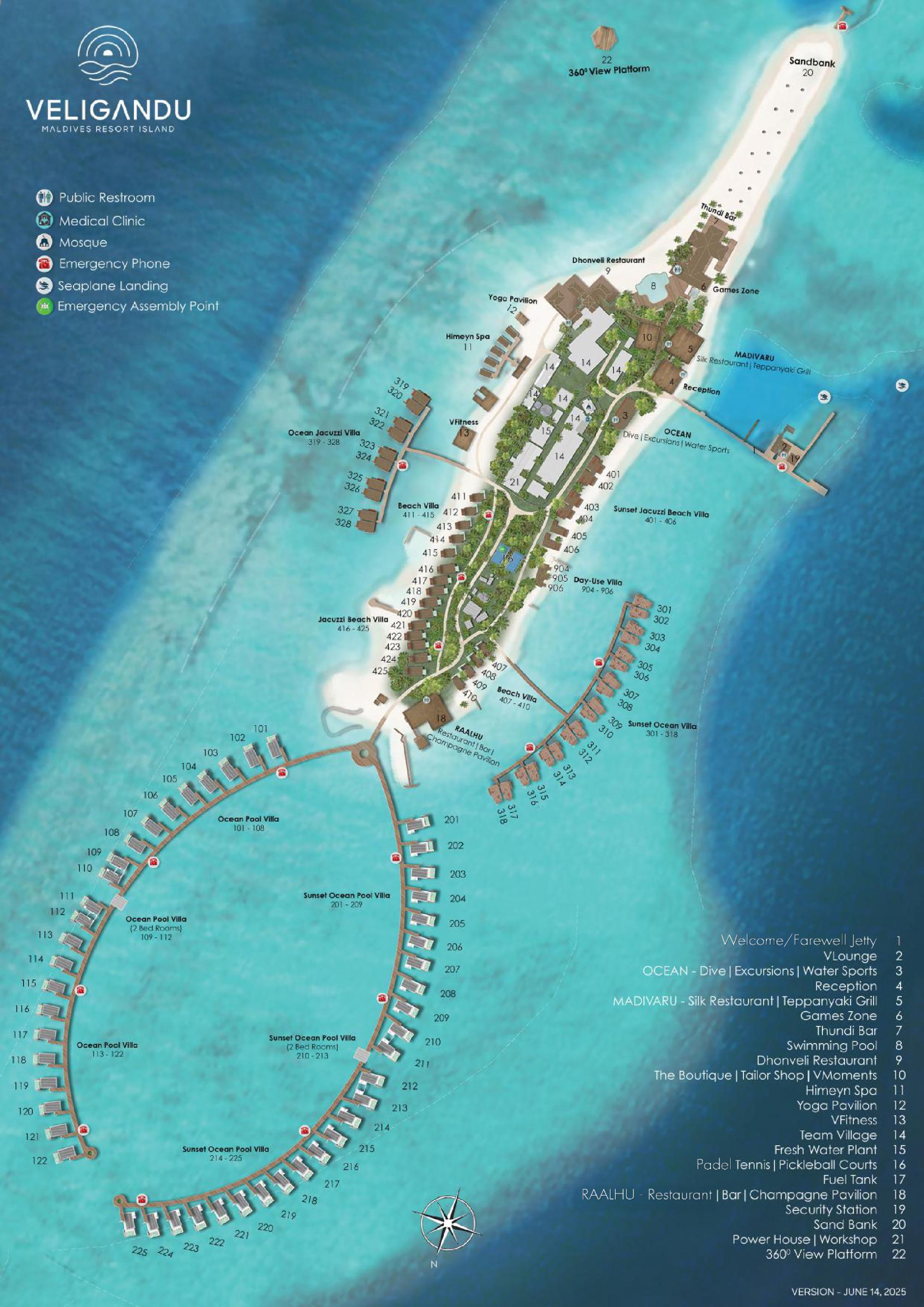 Map of Veligandu Island Resort & Spa Maldives